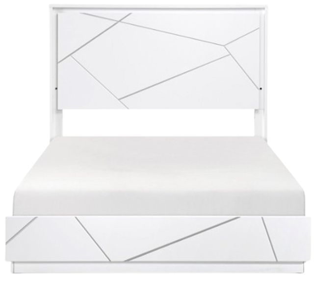 Homelegance® Orlo High Gloss White Eastern King Panel Bed-2
