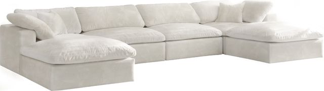 Meridian Furniture Cozy 6-Piece Cream 158" Upholstered Modular Sectional-0