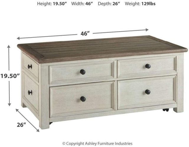 Signature Design by Ashley® Bolanburg Two-tone Lift Top Coffee Table-2