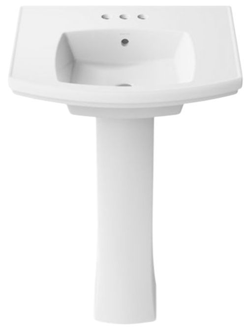 Kohler Kelston® White 22.75" Rectangular Pedestal Bathroom Sink-1