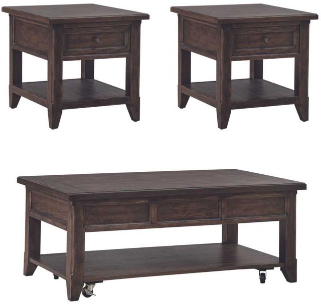 Liberty Furniture Paradise Valley 3-Piece Saddle Brown Optional Occasional Table Set-0