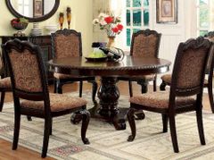 Furniture of America® Bellagio 5-Piece Brown Cherry Dining Set with Fabric Chairs