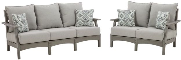 Signature Design by Ashley® Visola 2-Piece Gray Outdoor Conversation Set-0