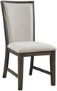 Elements International Grady 7-Piece Dark Walnut/Taupe Slat Back Dining Set-2