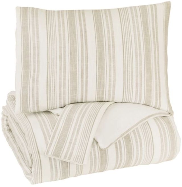 Signature Design by Ashley® Reidler Ivory/Taupe Queen Comforter Set-0