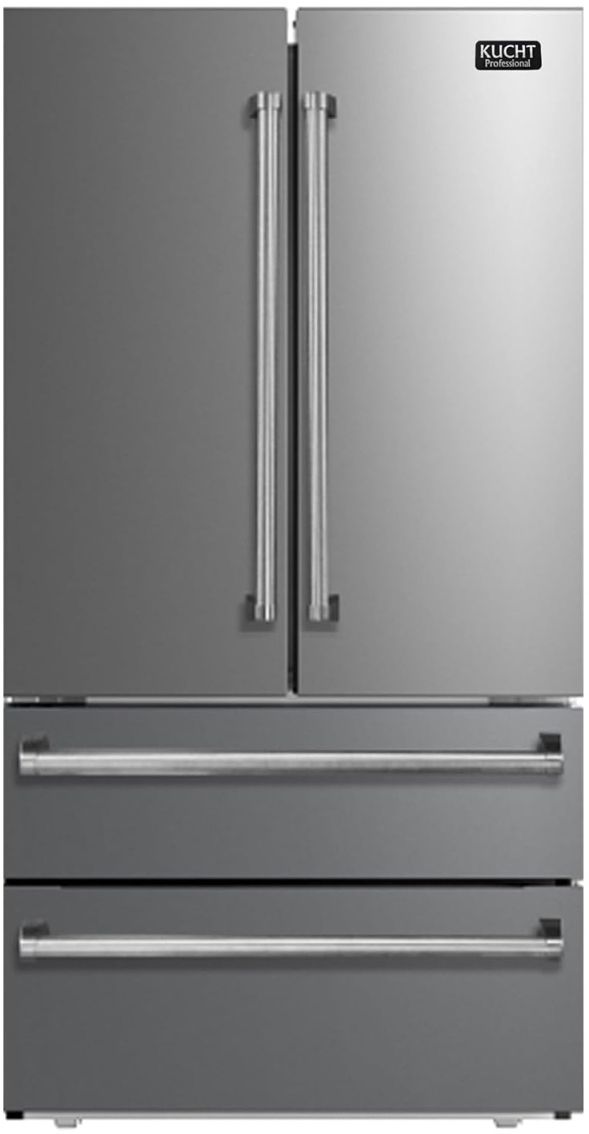 Kucht Professional 36" 22.5 Cu. Ft. Stainless Steel Counter Depth French Door Refrigerator-0