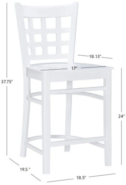 Linon Luna 2-Piece White Counter Stool-2