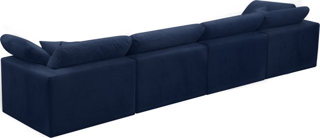 Meridian Furniture Cozy Navy Velvet 158" Cloud Modular Sofa-1