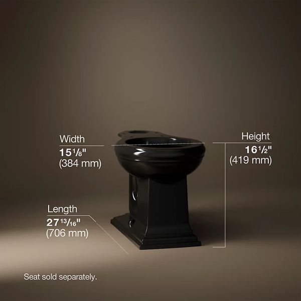 KOHLER® Memoirs® Black Round-Front Bowl with Exposed Trapway-4