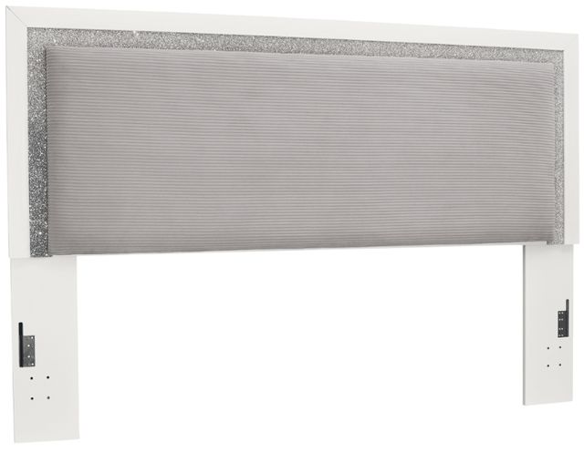 Signature Design by Ashley® Raechalla Gray/White King Upholstered Panel Headboard-0