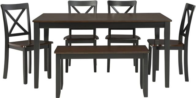 Signature Design by Ashley® Larsondale 6-Piece Brown/Black Dining Set-0