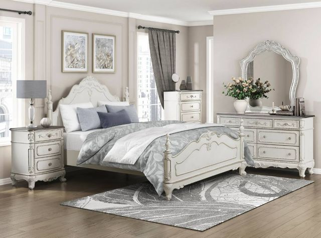Homelegance® Cinderella Antique White/Gray/Oak Nightstand-1