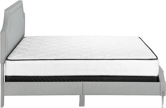 Monarch Specialties Inc. Grey Linen Queen Bed-2