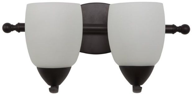 YHD Mirror Lake Oil Rubbed Bronze/White 2-Light Incandescent Wall Sconce-3