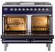 Ilve® Nostalgie II Noblesse 40'' Midnight Blue Pro Style Dual Fuel Range with Chrome Trim-1