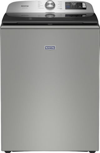 Maytag® Pet Pro 5.2 Cu. Ft. Classic Silver Agitator Top Load Washer