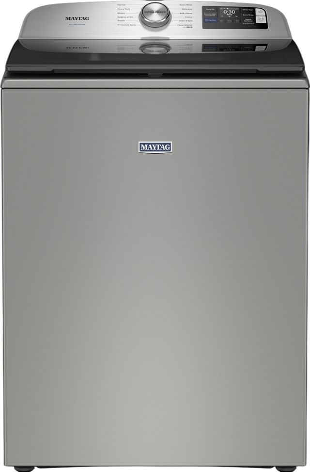 Maytag® Pet Pro 5.2 Cu. Ft. Classic Silver Agitator Top Load Washer-0