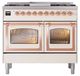 Ilve® Nostalgie II Noblesse 40'' Antique White Pro Style Dual Fuel Range with Copper Trim-1