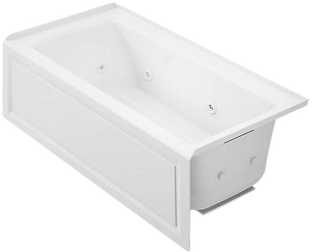 KOHLER® Archer® White 60" x 30" Alcove Heated BubbleMassage™ Air Bath and Whirlpool with Integral Apron - Right Drain-0