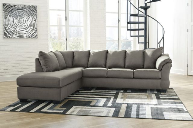 Signature Design by Ashley® Darcy 2-Piece Cobblestone Left-Arm Facing Sofa Sectional and Chaise-3