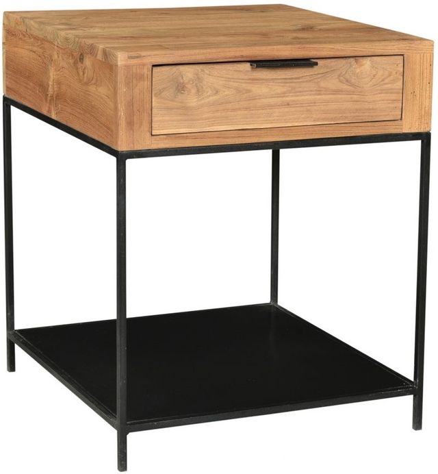 Moe's Home Collection Joliet Natural Side Table with Black Metal Frame-0