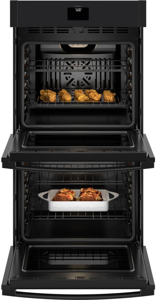 GE® 27" Black Double Electric Wall Oven-1