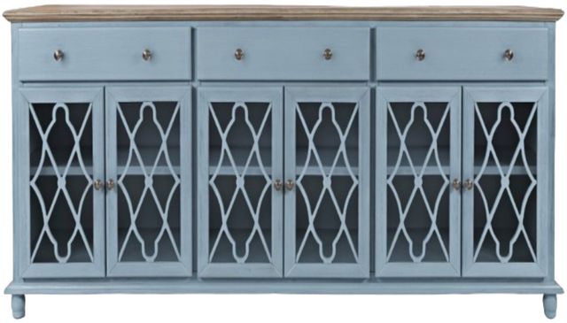 Jofran Inc. Aurora Hills Brushed Blue 6-Door Accent Chest-1