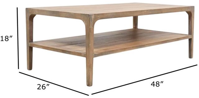 Nest Home Collections Morgan Natural Gray Rectangular Coffee Table-3