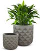 Le Present Pyramid Concrete Grey 15" Planter-3