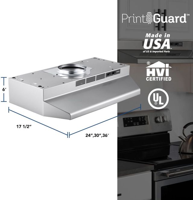 Broan® 30" Fingerprint Resistant Stainless Steel Under Cabinet Range Hood -2