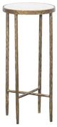 Fairfield® Veneto White Drink Table with Antique Gold Base-0