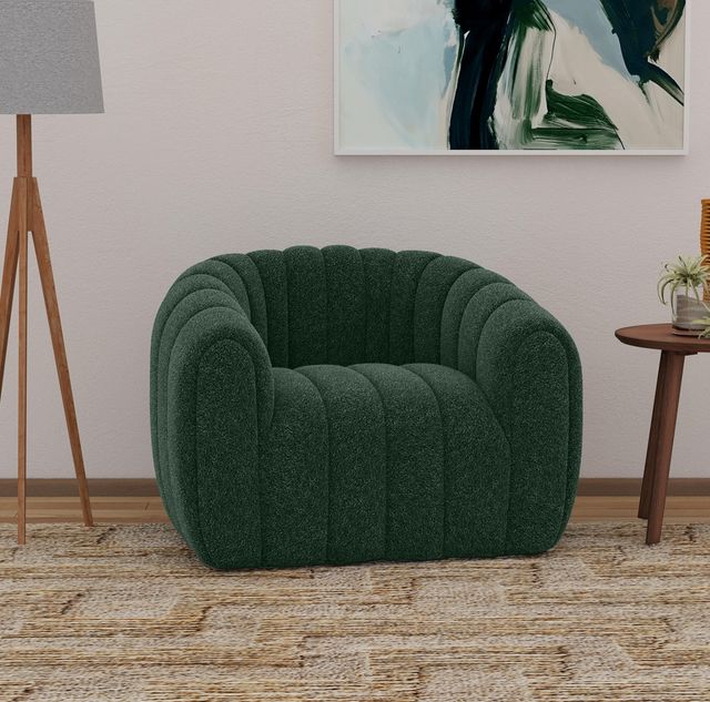 Elements International Flamingo Ching Hunter Green Swivel Accent Chair-1