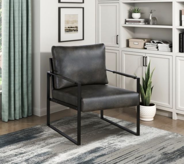 Homelegance® Trent Dark Dark Gray Accent Chair-1