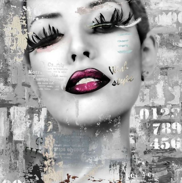 Classy Art Lashes and Lips Wall Art-1
