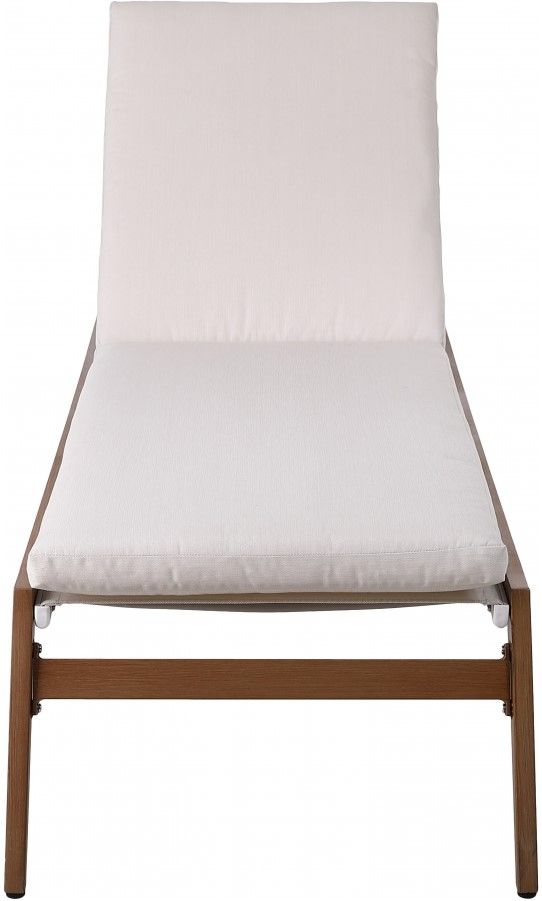 Meridian Furniture Maui BrownCream Aluminum Outdoor Patio Adjustable Lounge Chair-1