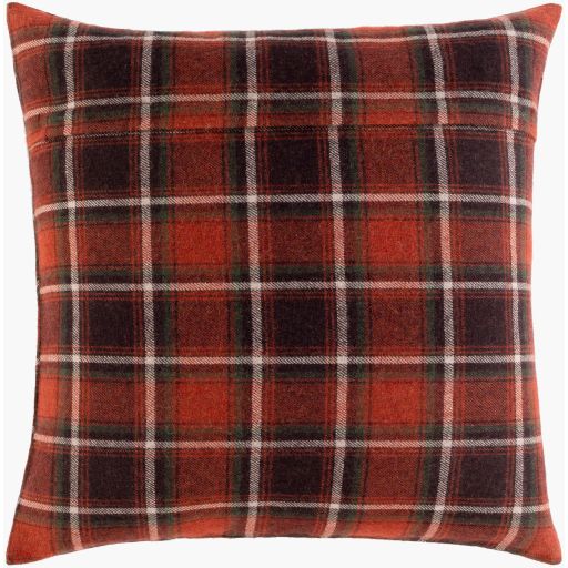 Surya Brenley Dark Red 18"x18" Toss Pillow with Down Insert-2
