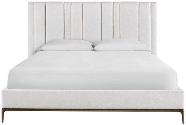 Universal Explore Home™ Erinn V x Universal Summerland Berber Snow Queen Upholstered Panel Bed-2