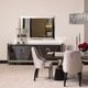 Michael Amini® Carmela Glossy Charcoal Sand Console Table-1