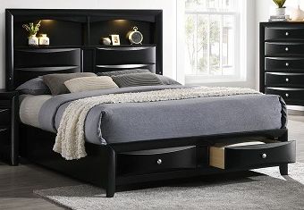 Crown Mark Fallon Black King Headboard Footboard