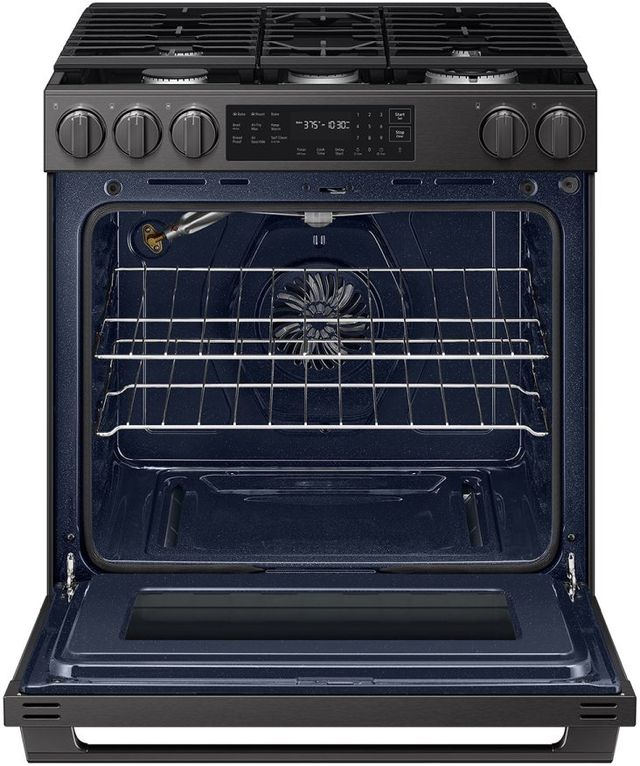 Samsung Bespoke 30" Matte Black Steel Smart Slide-In Gas Range with True Convection-1
