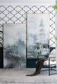 A & B Home 3-Piece Gold/Gray Foggy City Print Wall Art Set-2