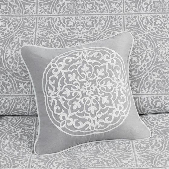 Olliix by Madison Park Signature Windham Grey King Jacquard Comforter Set-2