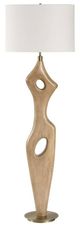 Uttermost® Almyra Aged Driftwood Floor Lamp with Antique Brass Accents-0