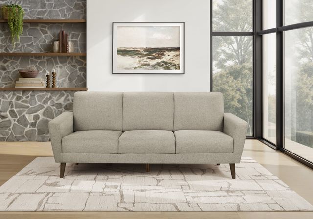 Monarch Specialties Inc. Light Brown 77" Sofa with Walnut Wood Legs with Walnut Wood Legs-1