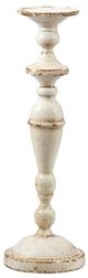 A & B Home Cassia Weathered White Candlestick Holder-1