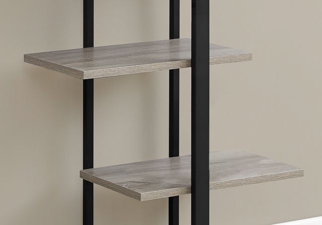 Monarch Specialties Inc. 60"H Dark Taupe with Black Metal Bookcase-3
