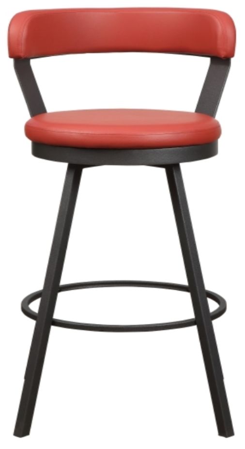 Homelegance® Appert Dark Gray/Red Swivel Pub Height Chair-2