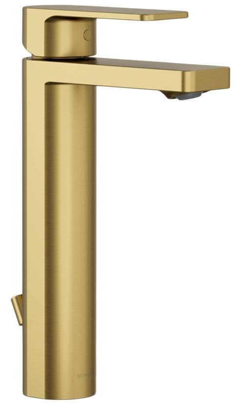 KOHLER® Parallel® Vibrant Brushed Moderne Brass 1.0 GPM Tall Single-Handle Bathroom Sink Faucet-0