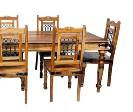 Jaipur Furniture Jali Range Dark Brown 78" Dining Table-1