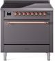 Ilve® Nostalgie II Series 36" Graphite Matte Pro Style Induction Range-0